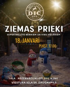 Bērnu ballīte “Ziemas prieki” restobārā “DIČ BAR”