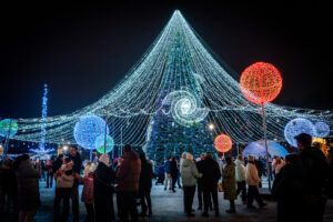 Tikšanās ar Ziemassvētku vecīti Vienības laukumā