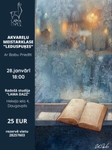 Akvareļtehnikas meistarklase “Leduspuķes”