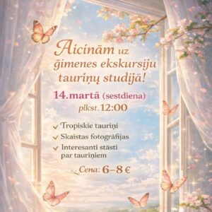 Ceļojums tauriņu pasaulē tauriņu studijā “Fly.Fly.lv”