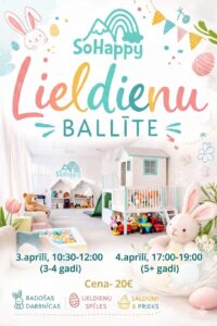 Lieldienu pasākumi bērniem bērnu izklaides telpā “SoHappy”