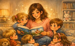 Pasākums „Mātes lasa – bērni klausās” Poļu namā