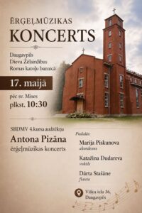 Antona Pizāna ērģeļmūzikas koncerts Daugavpils Dieva Žēlsirdības Romas katoļu baznīcā