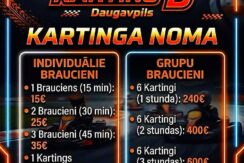 Go‑kart rides at the “Blāzma” karting track in Daugavpils