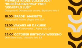Pasākumi Daugavpilī 09.10.-15.10.2026.