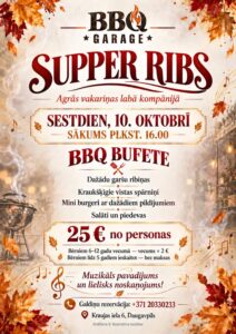 Pasākums “Supper Ribs” grilbārā “BBQ Garage”