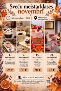 Sveču izgatavošanas meistarklase darbnīcā “A.A. Candle”